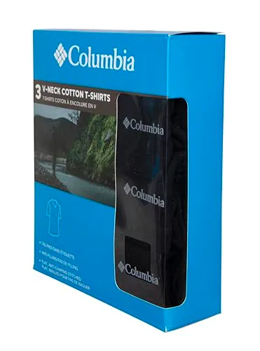 Columbia ▫️ Conjunto de 3 camisolas de algodão de manga curta e decote em V para homem (Conjunto de 3) 4