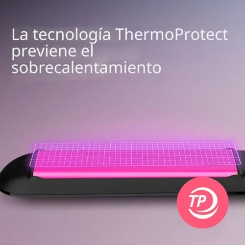 PHILIPS ▫️ Alisador com placas de cerâmica e queratina de 100 mm, escova alisadora para modelar e pentear com tecnologia ThermoProtect, até 220 °C em 1 minuto, nas cores preto e rosa, BHS375/00 3