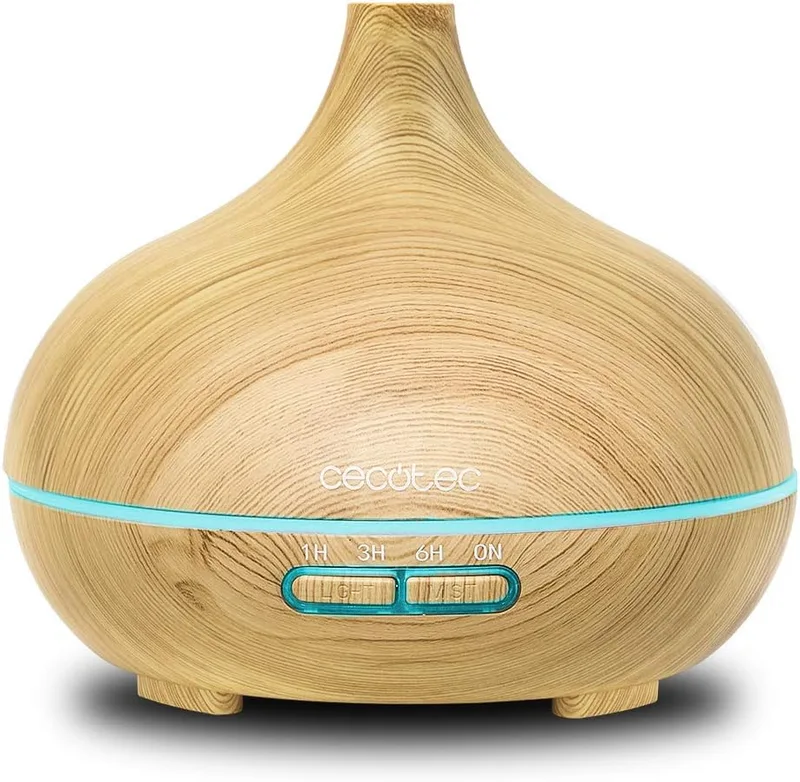 Cecotec ▫️ Humidificador Ultrassónico e Difusor de Aromas com Temporizador Pure Aroma 300 Yang. 10 W, 300 ml, temporizador até 6 horas, 7 cores LED, função de aromaterapia, ultrassilencioso