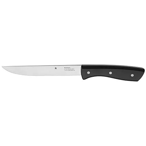 WMF ▫️ Profi Select - Conjunto de 7 peças, 6 facas com suporte de madeira lacado a cinzento, lâmina de aço temperado com gume de longa duração 5