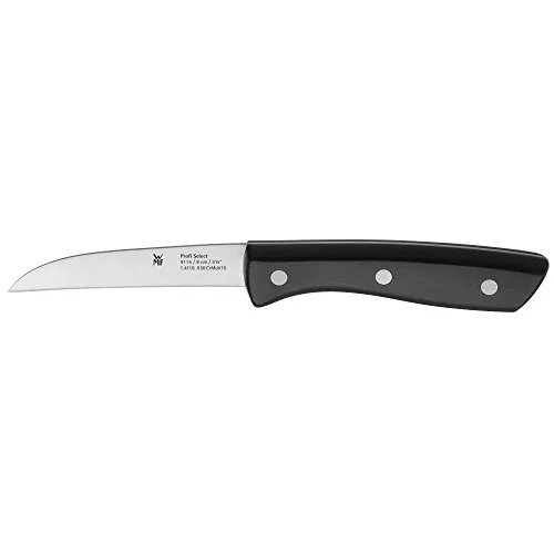 WMF ▫️ Profi Select - Conjunto de 7 peças, 6 facas com suporte de madeira lacado a cinzento, lâmina de aço temperado com gume de longa duração 6
