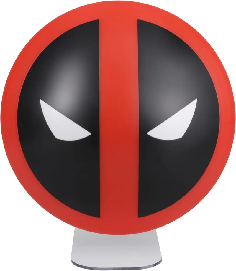 Paladone ▫️ Candeeiro com logótipo do Deadpool - Luz de secretária oficial do Deadpool, acionável por toque, prenda para fãs da Marvel