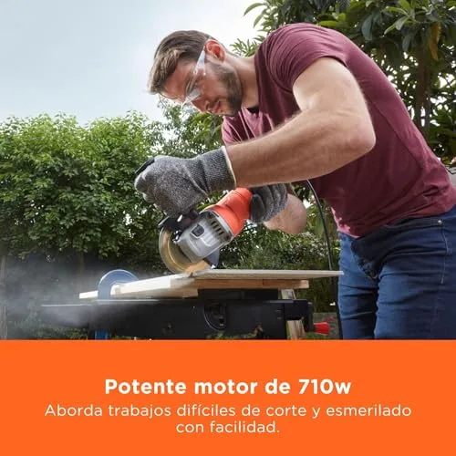 Black+Decker ▫️ Esmeril angular compacto com fio de 15 mm, 710 W, BEG010-QS, 2