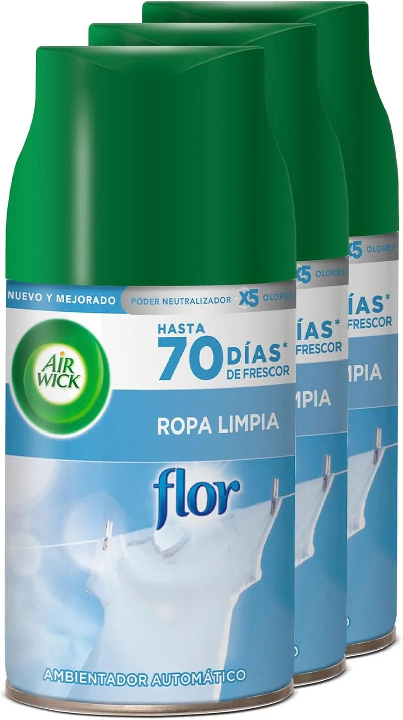 Air Wick ▫️ Freshmatic - Recargas de ambientador automático em spray, fragrância de flores, embalagem de 3
