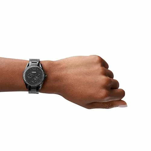 Fossil ▫️ Relógio Riley para mulher, movimento cronógrafo com bracelete em aço ou pele 2