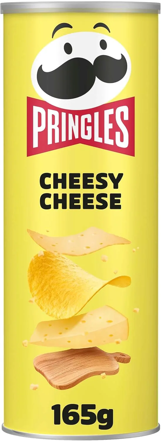 Pringles ▫️ Cheesy Cheese | Petisco salgado com sabor a queijo | Tubo | 165 g