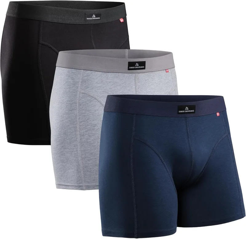 DANISH ENDURANCE ▫️ Cuecas Boxer de Algodão Premium para Homem, Embalagem de 3 e 10 - Roupa de Homem, Roupa Interior
