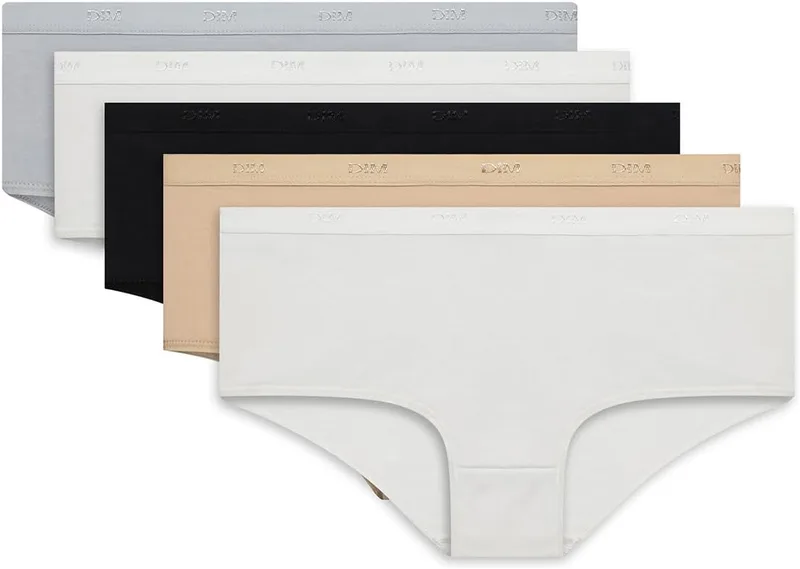 Dim ▫️ Conjunto de boxers «Les Pockets Ecodim» coloridos para mulher, 5 unidades