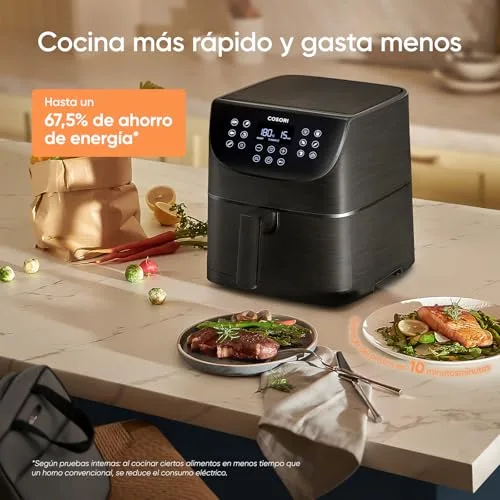 Cosori ▫️ Fritadeira de ar quente 5,7 L, interior metálico, 11 modos, 97% sem óleo 2