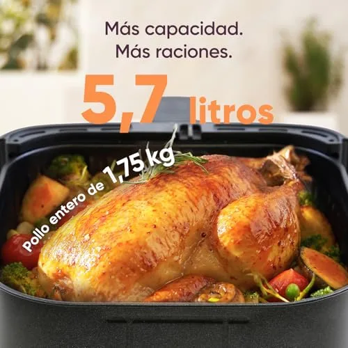 Cosori ▫️ Fritadeira de ar quente 5,7 L, interior metálico, 11 modos, 97% sem óleo 7