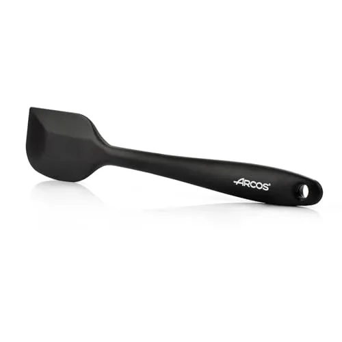 Arcos ▫️ Espátula de silicone plana, retangular e flexível de 280 mm para virar, misturar e soltar alimentos na cozinha. Espátula de silicone profissional. Cor: preta 5