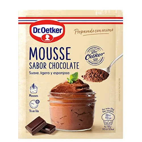 Dr. Oetker ▫️ Mousse de Chocolate, Mistura pronta para mousse de chocolate - Embalagem com mistura pronta para mousse com sabor a chocolate, 73 g (quantidade: 4 porções) 3