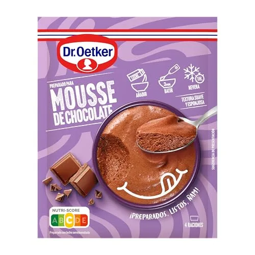 Dr. Oetker ▫️ Mousse de Chocolate, Mistura pronta para mousse de chocolate - Embalagem com mistura pronta para mousse com sabor a chocolate, 73 g (quantidade: 4 porções) 6