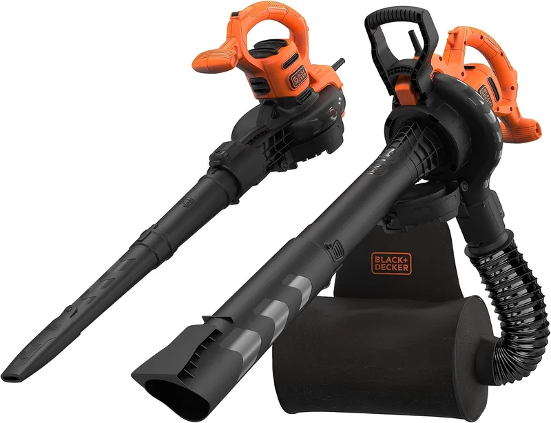 Black+Decker ▫️ BEBLV290 Soprador, aspirador e triturador de folhas de 2 900 W com velocidade variável de 230 a 390 km/h