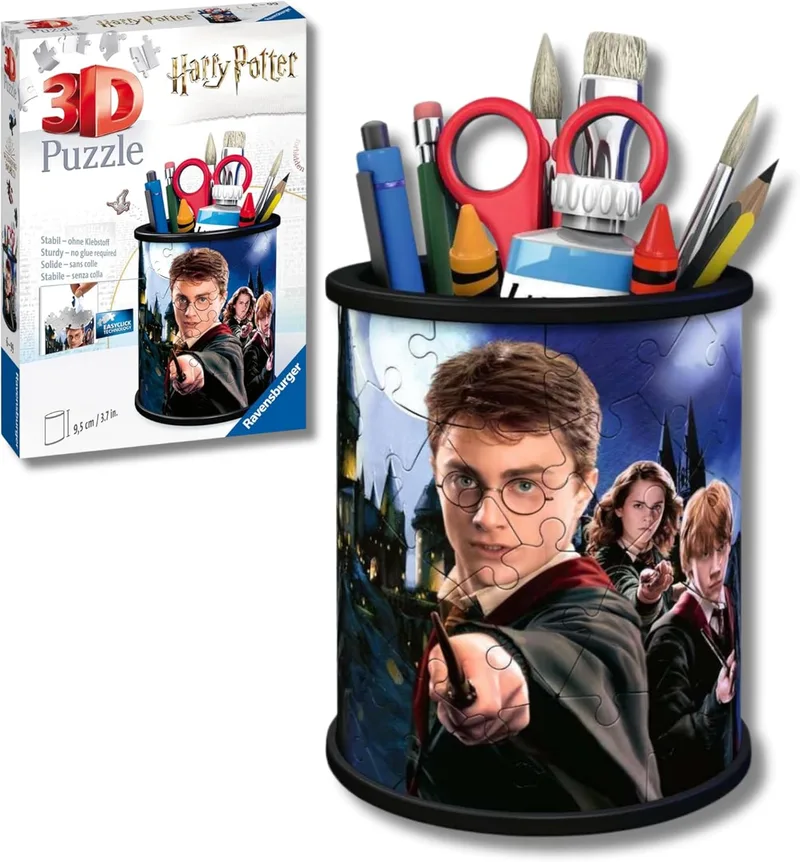 Ravensburger ▫️ Puzzle 3D infantil Harry Potter Pencil Holder : Puzzles 3D para crianças a partir dos 6 anos : Modelos de montagem de 57 peças : Prenda para crianças a partir dos 6 anos