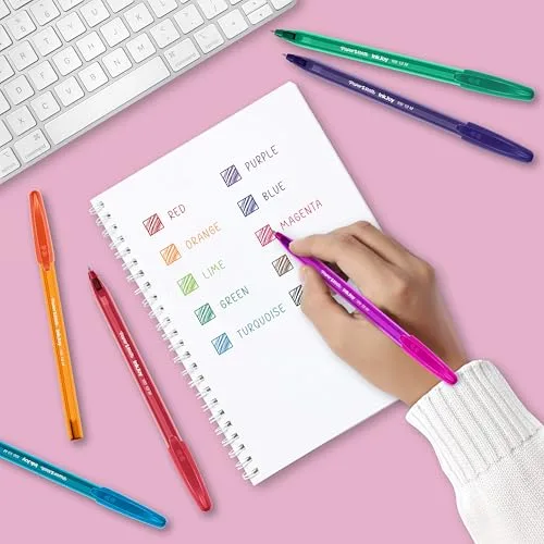 Paper Mate ▫️ Canetas InkJoy 100ST | ponta média (1,0 mm) | cores fantásticas variadas | embalagem de 27 5