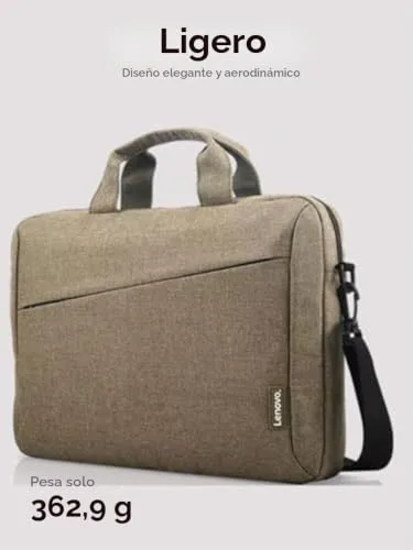 Lenovo ▫️ Mala Casual T210 de 16”, mala fina com alça de ombro, tecido resistente à chuva, bolsos organizados para acessórios e documentos – Verde 4