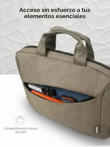 Lenovo ▫️ Mala Casual T210 de 16”, mala fina com alça de ombro, tecido resistente à chuva, bolsos organizados para acessórios e documentos – Verde 6