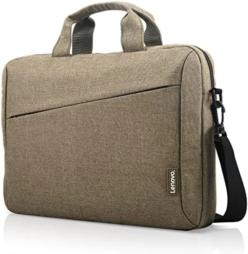 Lenovo ▫️ Mala Casual T210 de 16”, mala fina com alça de ombro, tecido resistente à chuva, bolsos organizados para acessórios e documentos – Verde