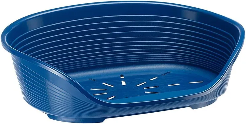 Ferplast ▫️ Cama para cães e gatos - Cama para cães de tamanho médio - 100% plástico reciclado - Cesto para cães - respirável e antiderrapante - Siesta Deluxe, 74 x 48 x h 25 cm, AZUL