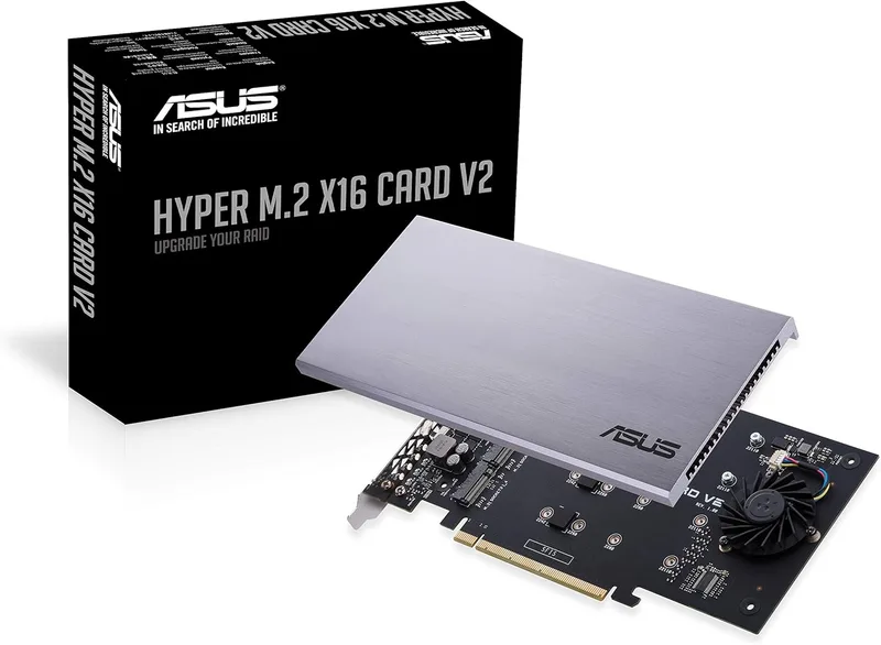 ASUS ▫️ A placa de expansão Hyper M.2 X16 PCIe 3.0 X4 V2 suporta 4 NVMe M.2 (2242/2260/2280/22110) até 128 Gbps para Intel VROC e AMD Ryzen Threadripper NVMe RAID