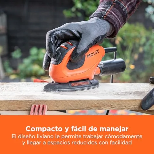 Black+Decker ▫️ Lixadeira compacta para detalhes «Mouse» de 55 W, BEW230BCA-QS 2