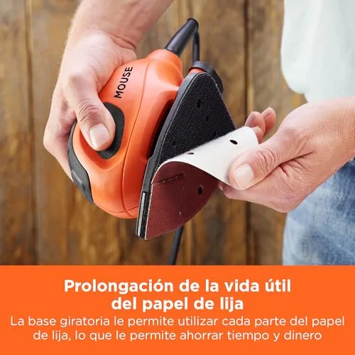 Black+Decker ▫️ Lixadeira compacta para detalhes «Mouse» de 55 W, BEW230BCA-QS 4