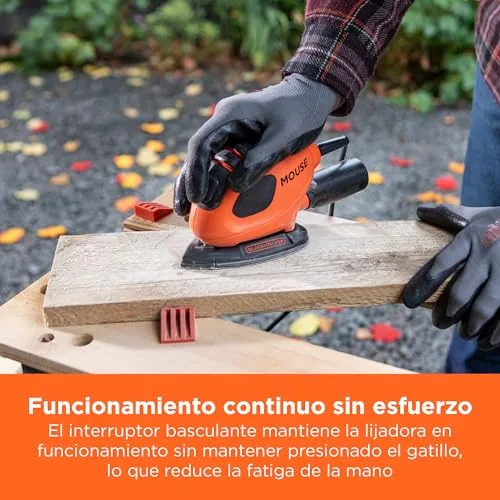Black+Decker ▫️ Lixadeira compacta para detalhes «Mouse» de 55 W, BEW230BCA-QS 5