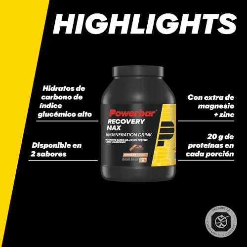 PowerBar ▫️ Recovery 2.0 (1144 g) Campeão de chocolate para durante e após o treino Após o treino 3