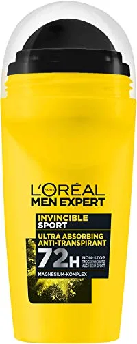 L'Oreal Paris Men Expert ▫️ L'Oréal Men Expert Desodorizante compacto para homem, desodorizante de longa duração contra o suor com 96 horas de efeito, Invincible Sport, 6 x 50 ml 2