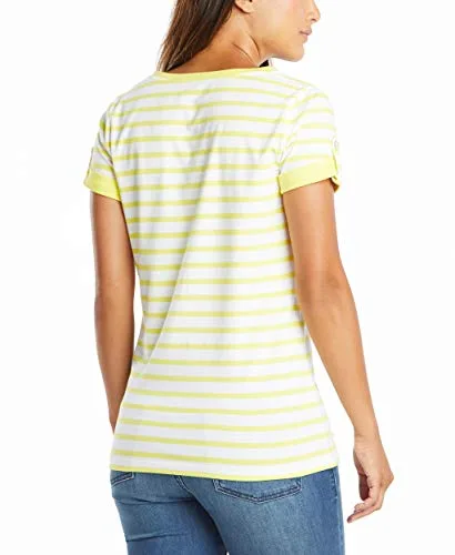 Nautica ▫️ Camisola de algodão elástico supermacio com riscas e decote em V Easy Comfort para mulher 3