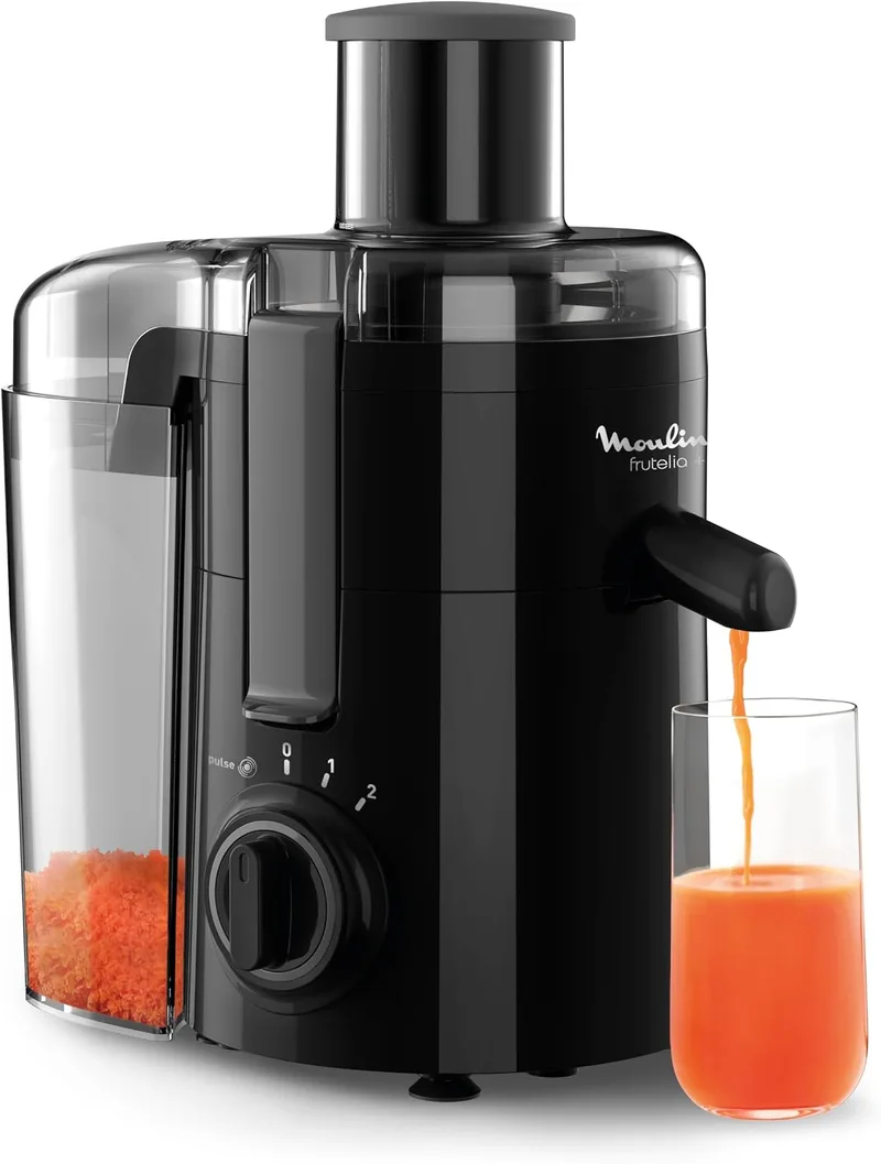 Moulinex ▫️ Frutelia JU370810 - Liquidificador de 350 W, abertura de grande diâmetro, design compacto, 2 velocidades, filtro em aço inoxidável, recipiente de 950 ml, peças removíveis adequadas para a máquina de lavar louça