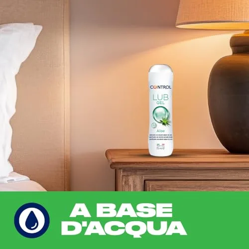 CONTROL ▫️ Lub Aloe - Gel lubrificante com extrato natural de aloé vera e aroma a jasmim - 75 mililitros - Base aquosa - Hipoalergénico - Sem açúcar - Não mancha - Transparente 3