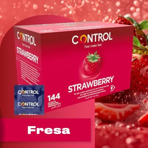 CONTROL ▫️ Preservativos Strawberry - Caixa com 144 preservativos 2