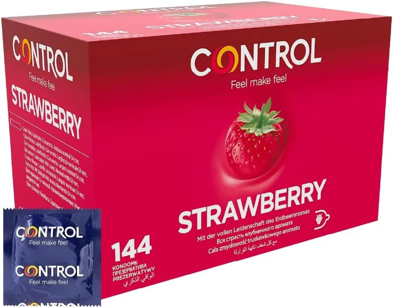 CONTROL ▫️ Preservativos Strawberry - Caixa com 144 preservativos