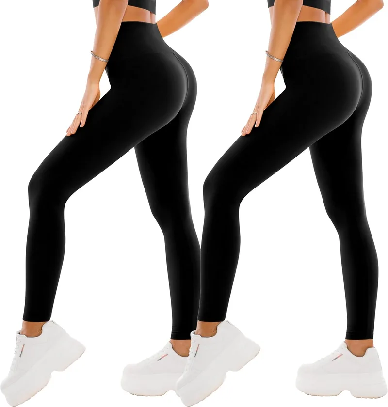 SINOPHANT ▫️ 2 Leggins Calças de ioga para mulher Leggings desportivas Leggings elásticas macias de cintura alta Leggings de Pilates