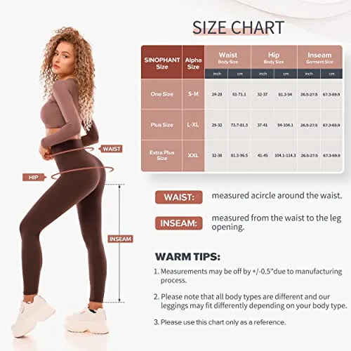 SINOPHANT ▫️ Calças de Treino para Mulher de Cintura Alta, Leggings Opacas com Controlo Abdominal, Elásticas, Leggings para Mulher, Suaves como Manteiga 6