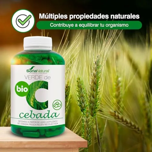Soria Natural ▫️ Verde de Cevada – Ajuda a equilibrar o seu organismo – Contém um elevado teor de ácidos gordos essenciais, antioxidantes, oligoelementos e enzimas – 100% natural – 240 cápsulas de 580 mg 2