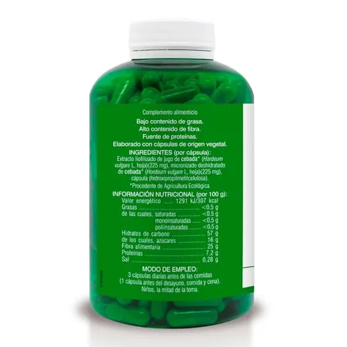 Soria Natural ▫️ Verde de Cevada – Ajuda a equilibrar o seu organismo – Contém um elevado teor de ácidos gordos essenciais, antioxidantes, oligoelementos e enzimas – 100% natural – 240 cápsulas de 580 mg 7