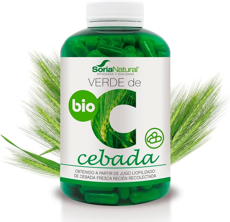Soria Natural ▫️ Verde de Cevada – Ajuda a equilibrar o seu organismo – Contém um elevado teor de ácidos gordos essenciais, antioxidantes, oligoelementos e enzimas – 100% natural – 240 cápsulas de 580 mg