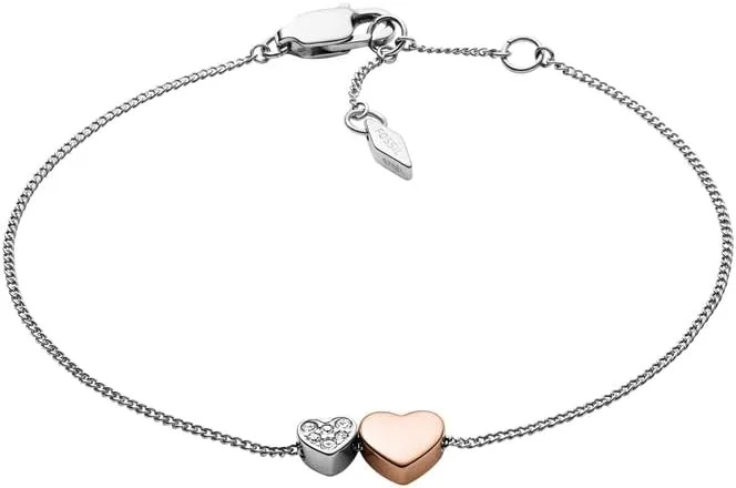 Pulseira de corrente fina em aço inoxidável Fossil com fecho de lagosta para mulher