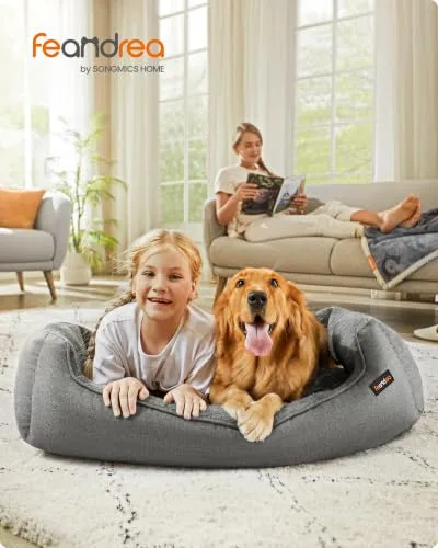FEANDREA ▫️ Cama para cães, com bordas elevadas, 110 x 75 x 27 cm 2