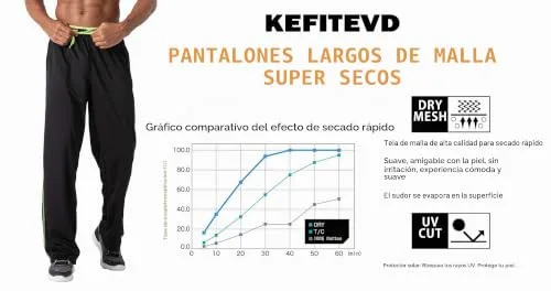 KEFITEVD ▫️ Calças de Caminhada para Homem Calças Respiráveis Calças de Corrida Calças de Exterior Calças Desportivas Leves Bolsos com Fecho de Corrediça 3