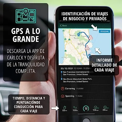 CARLOCK ▫️ Localizador GPS Basic para automóveis, alarme e sistema antirroubo para automóveis. Localizador GPS em tempo real, que notifica imediatamente em caso de vibrações ou movimentos suspeitos. Segurança total para o automóvel 4