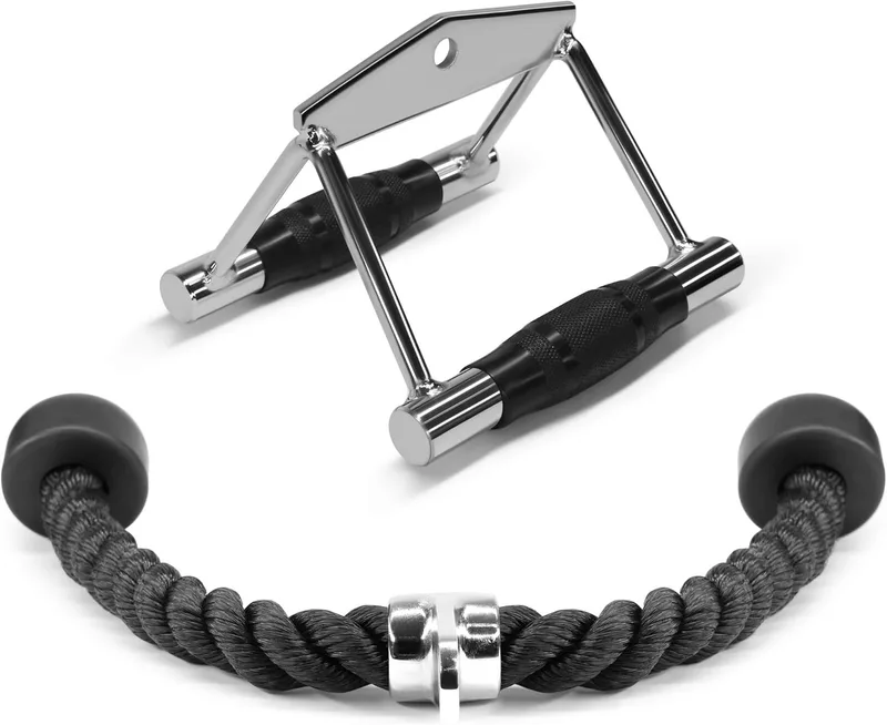 Yes4All ▫️ Corda de Tríceps de Luxo para Polia de Ginásio, 27 e 36 polegadas em 4 cores, Acessório de Máquina de Exercício com Mosquetão
