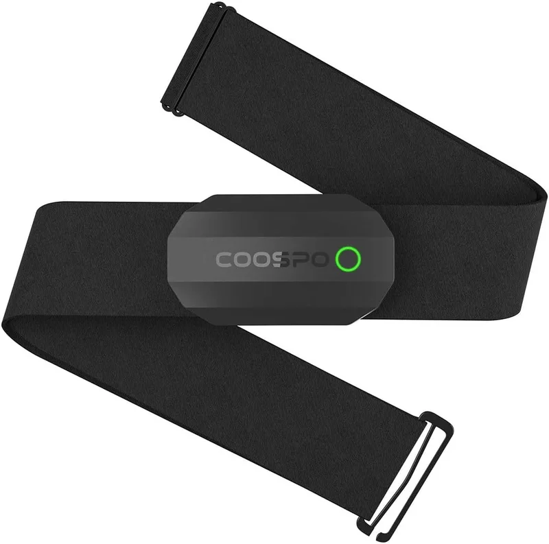 CooSpo ▫️ H808S Banda de monitorização do ritmo cardíaco Bluetooth Ant+ Banda de sensor do ritmo cardíaco desportivo para CoospoRide, Wahoo, Adidas Run, Rouvy, Pulsoid