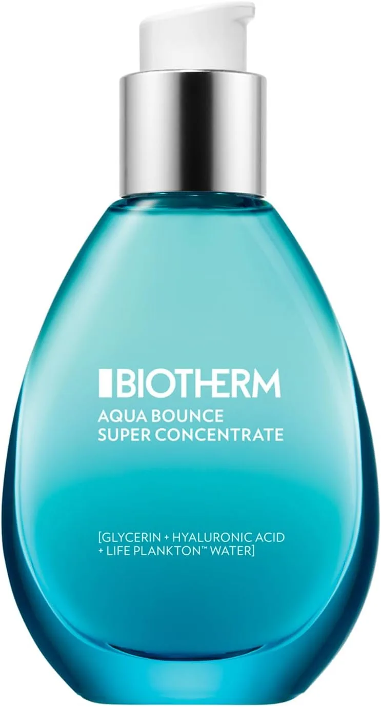 Biotherm ▫️ Aqua Bounce Super Concentrado, Gel Hidratante, Repõe Profundamente a Pele, Enriquecido com Ácido Hialurónico e Life Plankton, Para Todos os Tipos de Pele, 50 ml