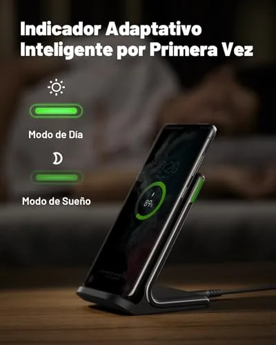 INIU ▫️ 15W Carregador Sem Fios, Base de Carregamento Rápido Sem Fios com LED 3