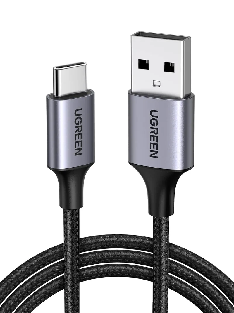 UGREEN ▫️ Cabo USB-C de carregamento rápido QC3.0 3A 480 Mbps com trança de nylon (0,5 m, 1 embalagem)