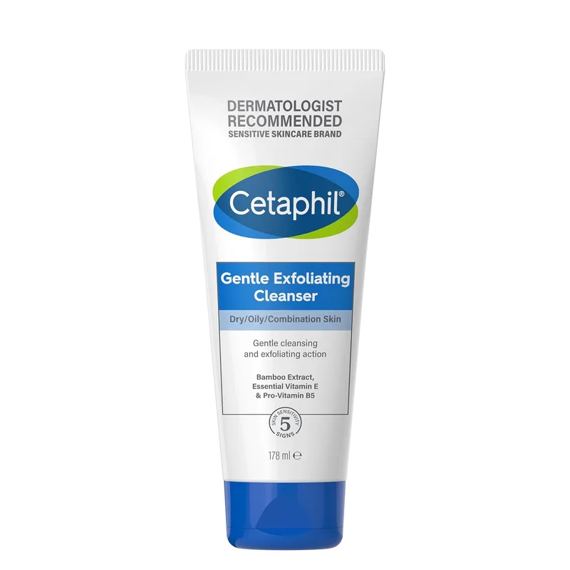 Cetaphil ▫️ Gel de Limpeza Esfoliante Suave para o Rosto, para uso diário em todos os tipos de pele, com micropartículas de bambu, 178 ml